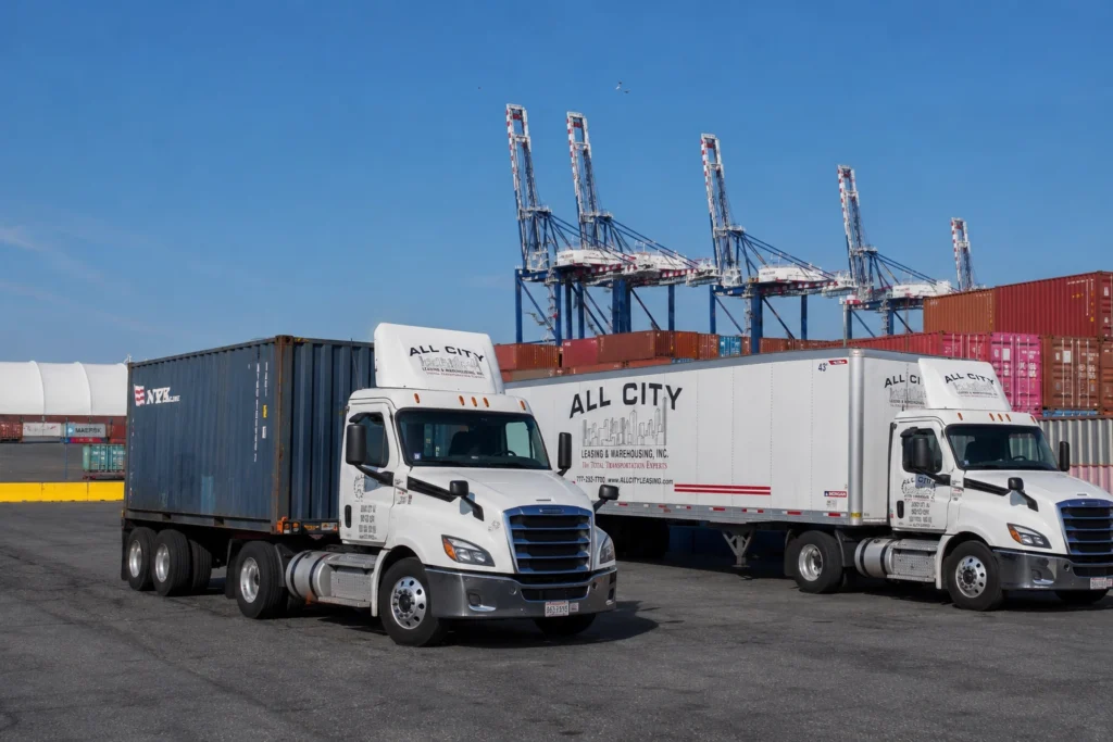 All City Leasing & Warehousing drayage and trucking fleet at Port Newark, Jersey City NJ