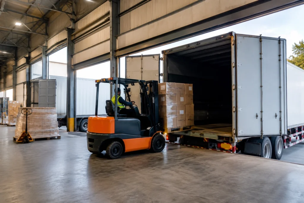 Forklift operator loading=